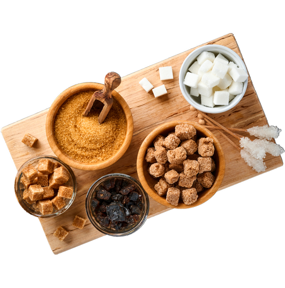 A Board of a variety of sugars and additives.
