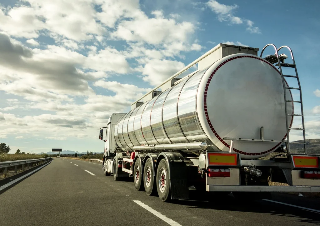 Bulk liquid dextrose syrup transported in a food-grade tanker truck.
